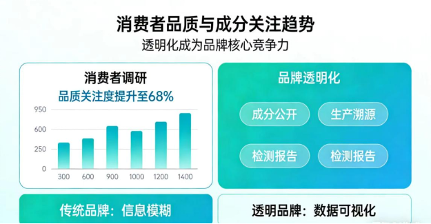 消费者更加注重品质与成分，透明化成为品牌核心竞争力